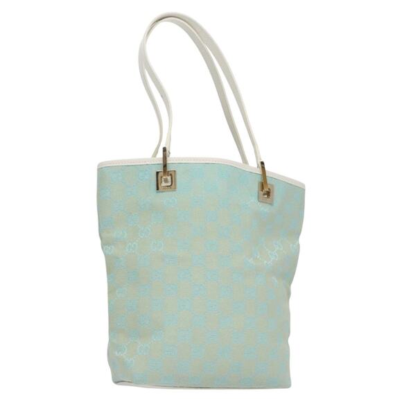 GUCCI GG Canvas Tote Bag Light Blue White Gold 002 1099 002 1099 - Picture 1 of 16